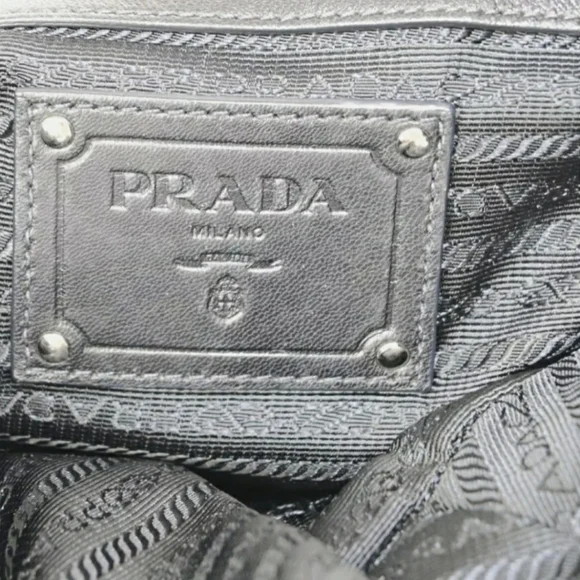 Prada Black Tessuto Nylon And Nappa Leather Waves Bag W/ COA and DUSTBAG